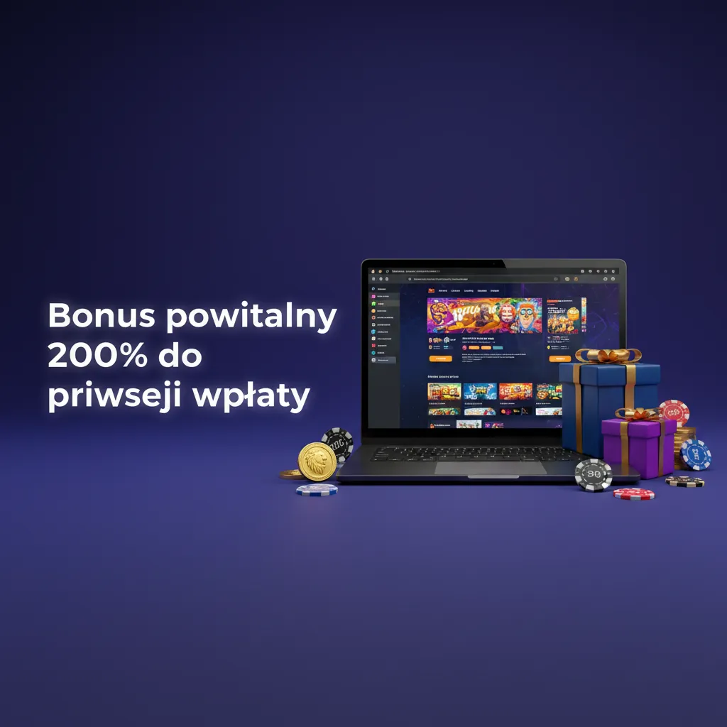 Baner promocji: 200% bonus do pierwszej wpłaty na gry na żywo, z informacją o warunkach obrotu i limitach.
