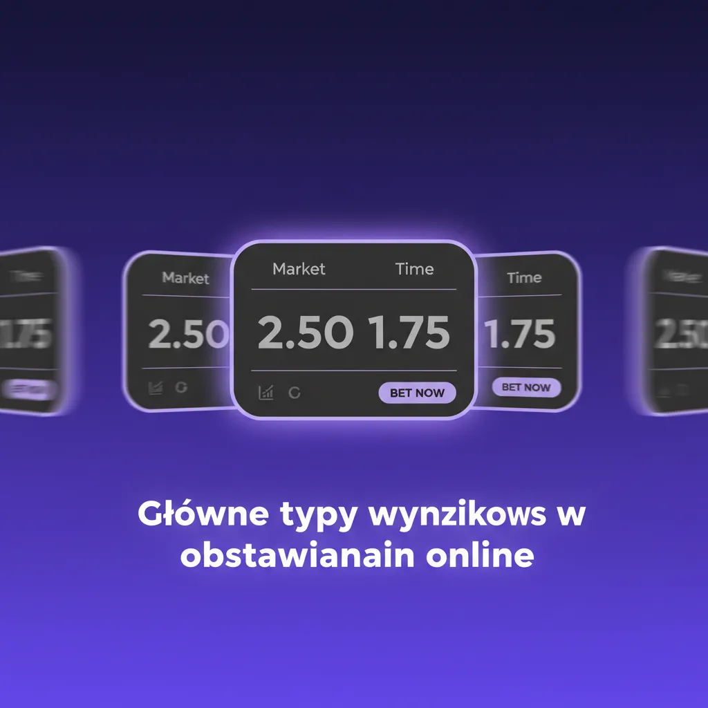 Infografika głównych rynków zakładów: 1X2, Powyżej/Poniżej, Handicap, Obie drużyny strzelą, DNB.